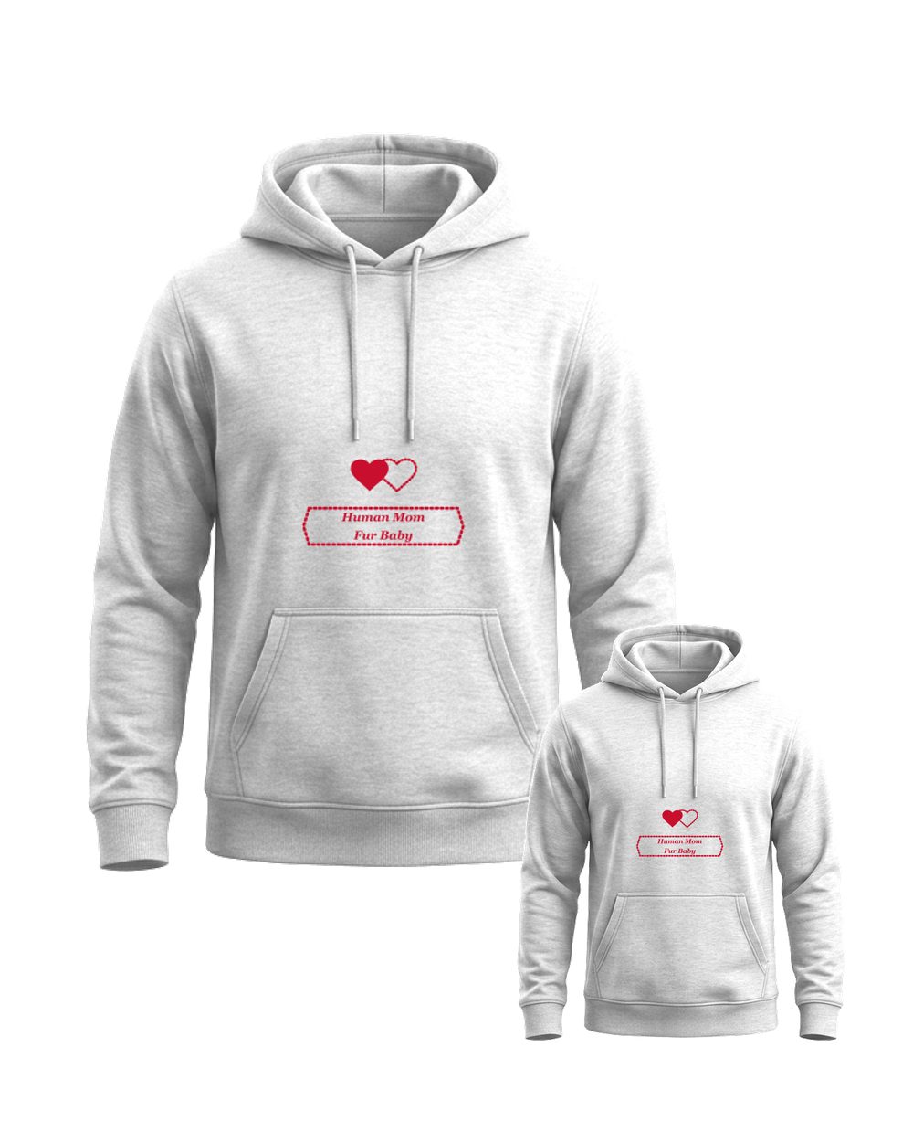 Human Mom Fur Baby Matching Hoodies Gift Set — matching family hoodies
