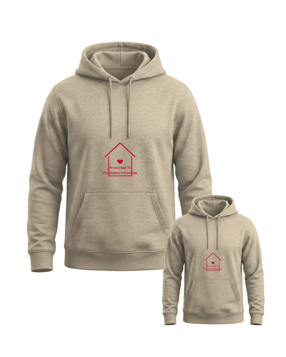 Promoted To Grandma Grandpa Matching Hoodies Gift — matching family hoodies